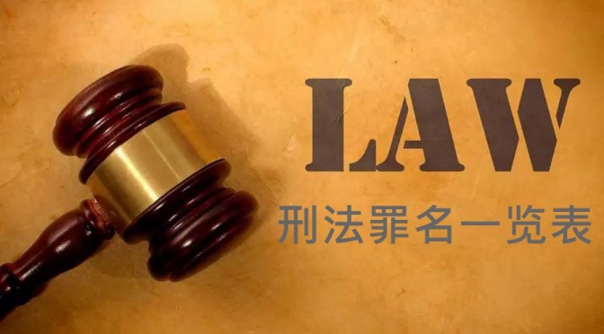 刑法最新罪名一览表（483个）